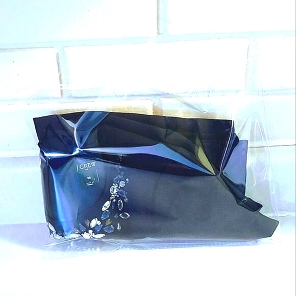 J. CREW VINTAGE BEJEWELED NECKLINE NAVY BLUE BLOUSE WOMEN'S SIZE 00 - Picture 6 of 6